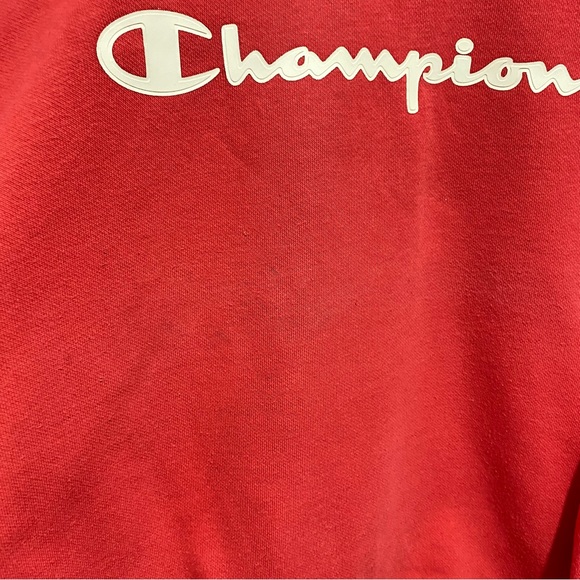 Champion Womens Red Sweatshirt Spell Out Logo M - Picture 5 of 5